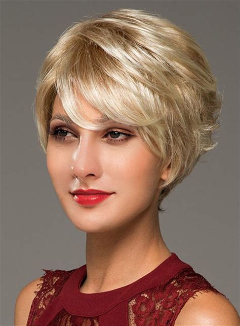 short hair wig blonde|More.